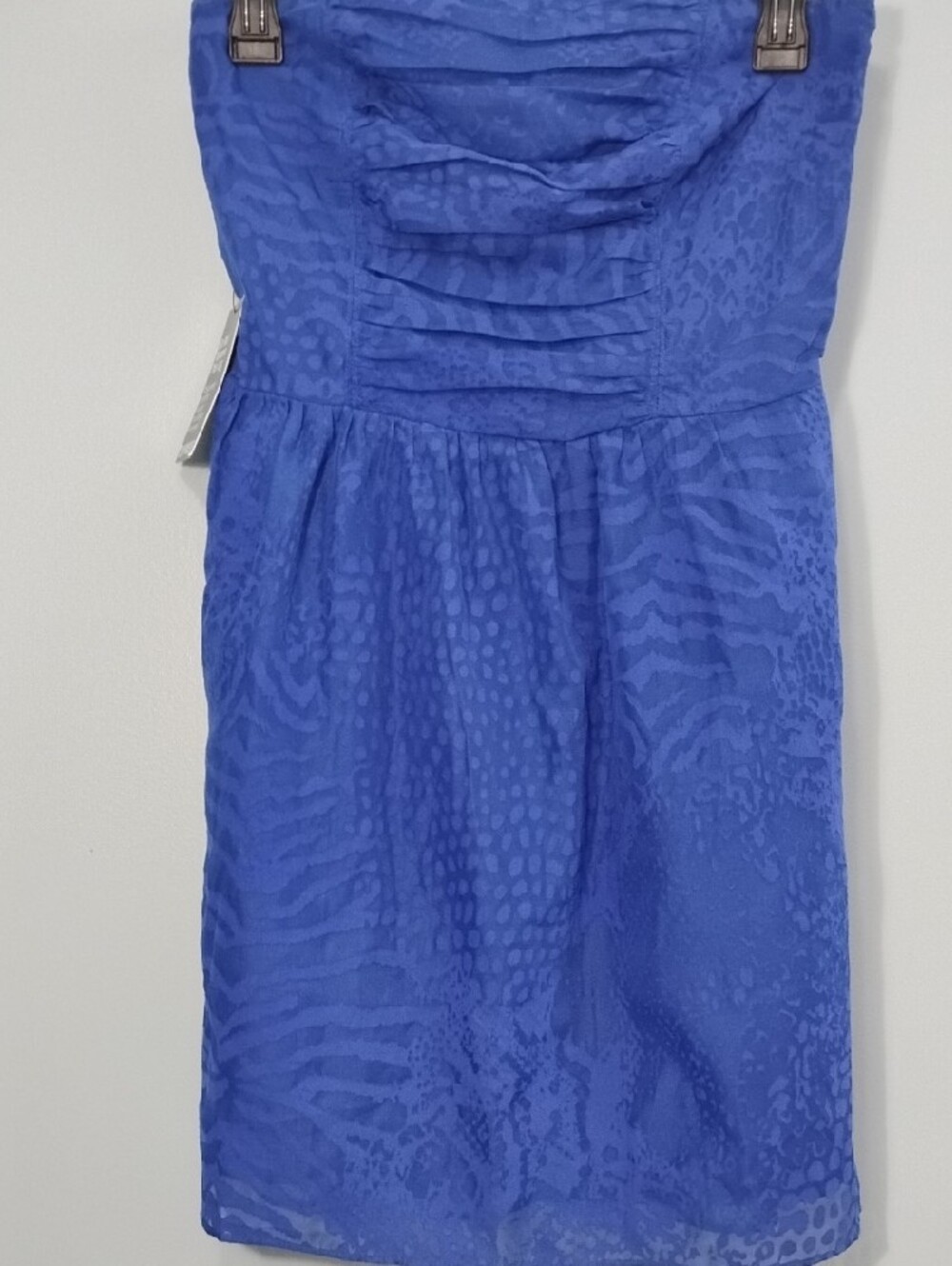 NWT Express Strapless Royal Blue Jacquard Party Dress Size Small